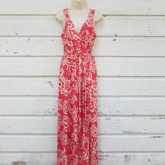 Nina Leonard Dresses & Skirts - Lennie for Nina Leonard Red Tan Maxi Dress Nina Leonard Dresses & Skirts - Lennie for Nina Leonard Red Tan Maxi Dress